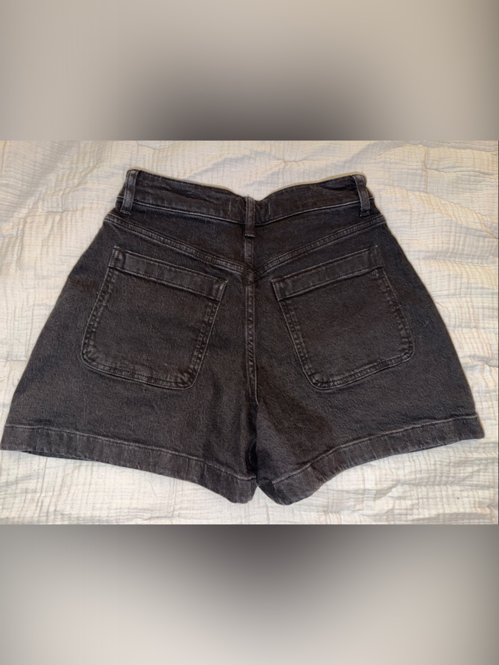 $78 msrp NWOT Madewell High-Rise curvy Black Denim sailor Shorts size 26 - Picture 4 of 4